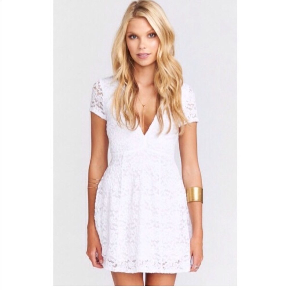show me your mumu Ibiza Dress in Larose Lace White